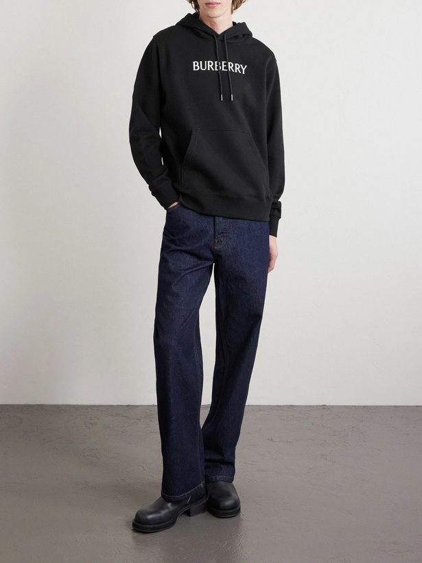 Photo: Burberry - Logo-Print Cotton-Jersey Hoodie - Black