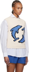 MSGM Off-White Jacquard Vest