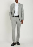 Boss Houndstooth Stretch-wool Suit Grey