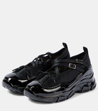 Simone Rocha Crystal Buckle Tracker leather-trimmed shoes