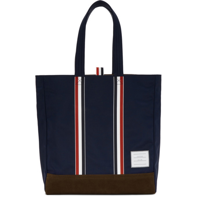 Photo: Thom Browne Navy Unstructured Tote