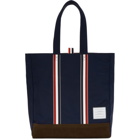 Thom Browne Navy Unstructured Tote