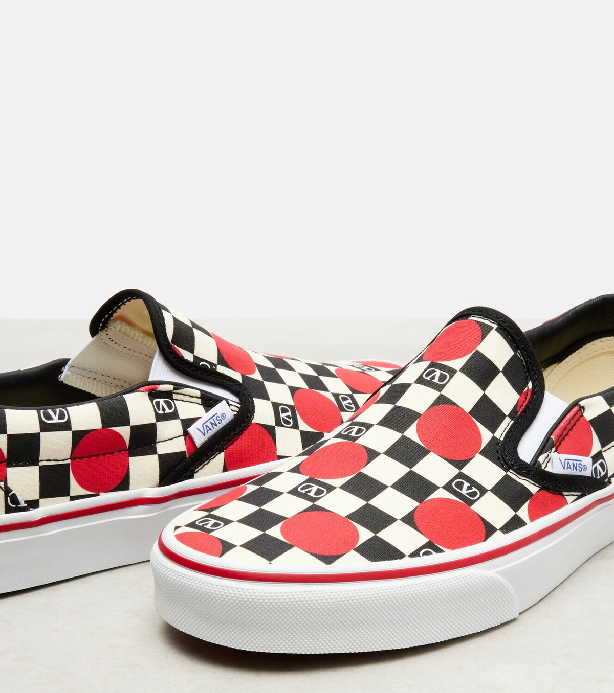 Valentino Garavani x Vans VLogo checked canvas slip-on sneakers