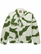 COME TEES - Camouflage-Print Denim Jacket - Green