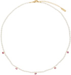 Numbering White #9700 Gemstone Pearl Necklace