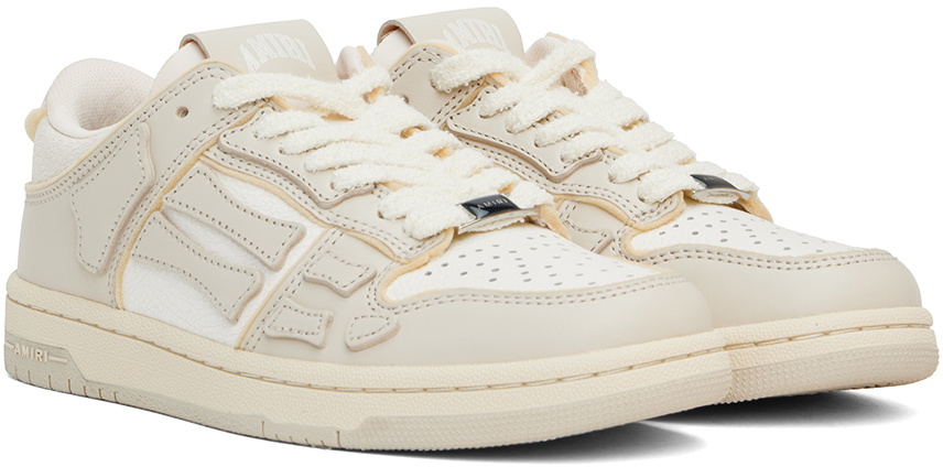【AMIRI】女性 COLLEGIATE SKEL TOP LOW スニーカー AMIRI Taupe & White Collegiate Skel Top Low Sneakers Amiri