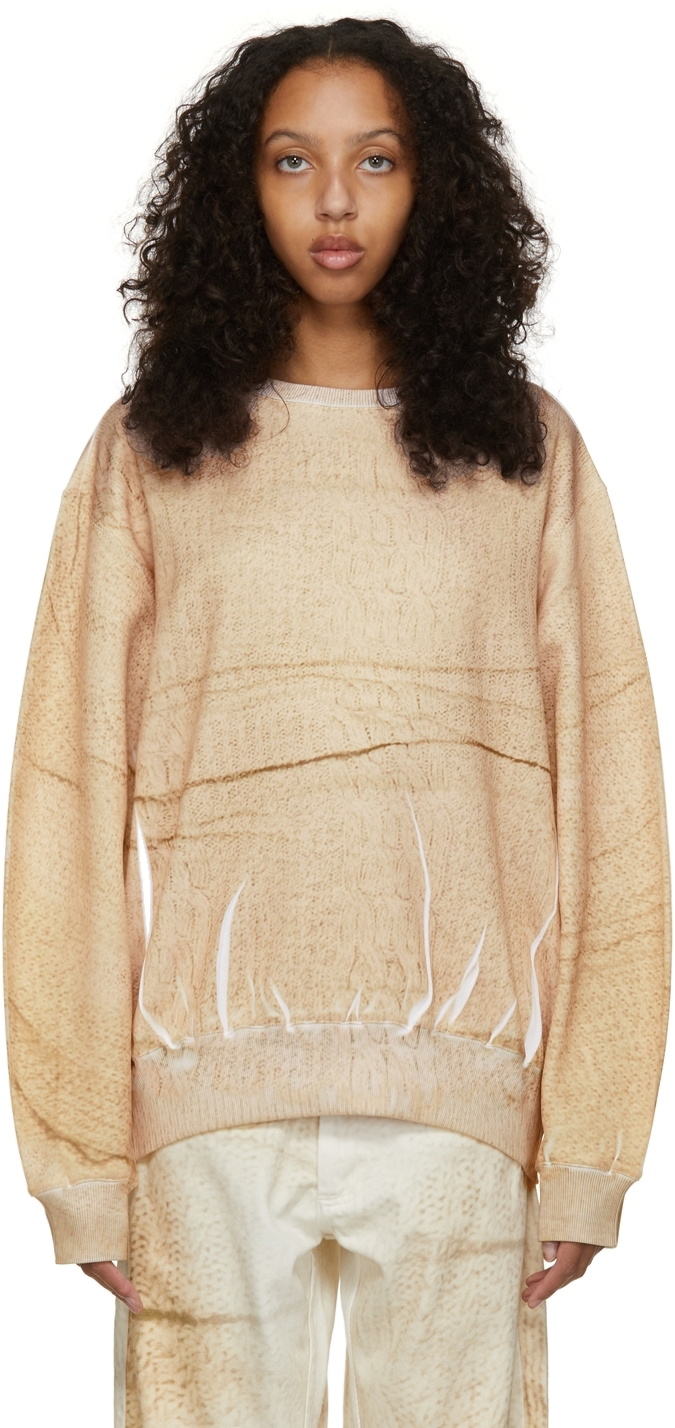 Bianca Saunders Beige Knit Where Sweatshirt