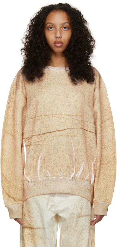 Photo: Bianca Saunders Beige Knit Where Sweatshirt
