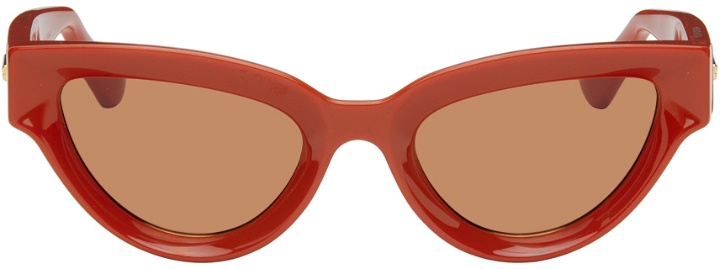 Photo: Bottega Veneta Orange Sharp Cat-Eye Sunglasses