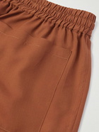 UMIT BENAN B - Julian Straight-Leg Silk Drawstring Shorts - Brown