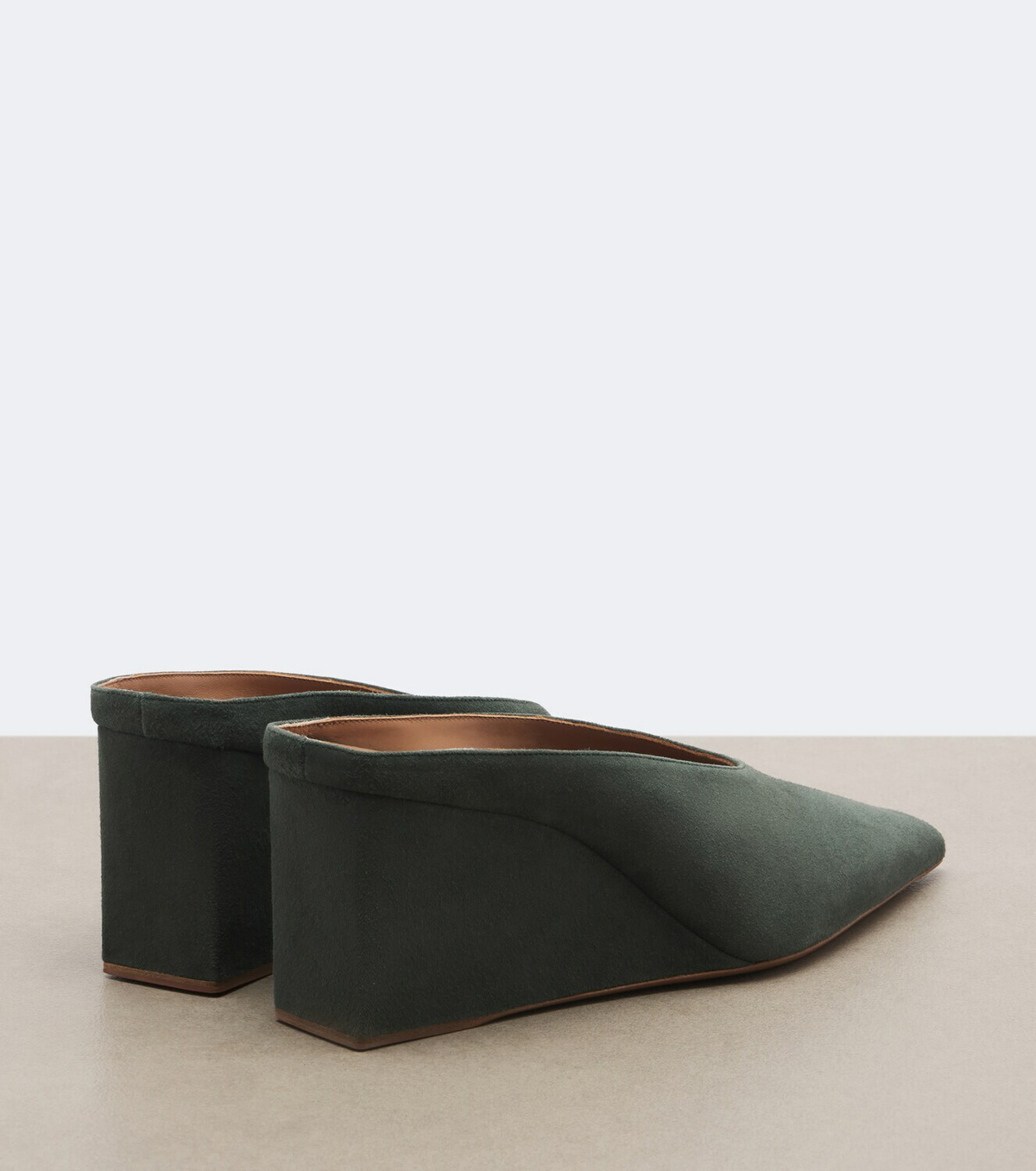 Alaïa Cube suede wedge mules