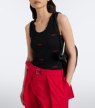 Loewe Logo ribbed-knit cotton-blend jersey tank top