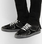 RtA - 1001 Patent-Leather, Suede and Canvas High-Top Sneakers - Black