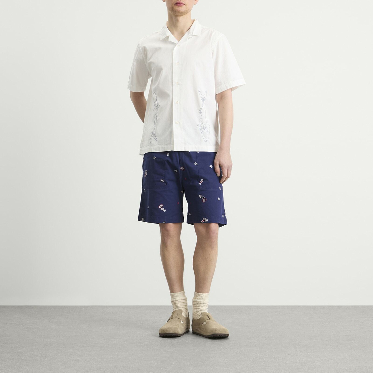 Service Works Men's Paisley Chef Shorts in Royal
