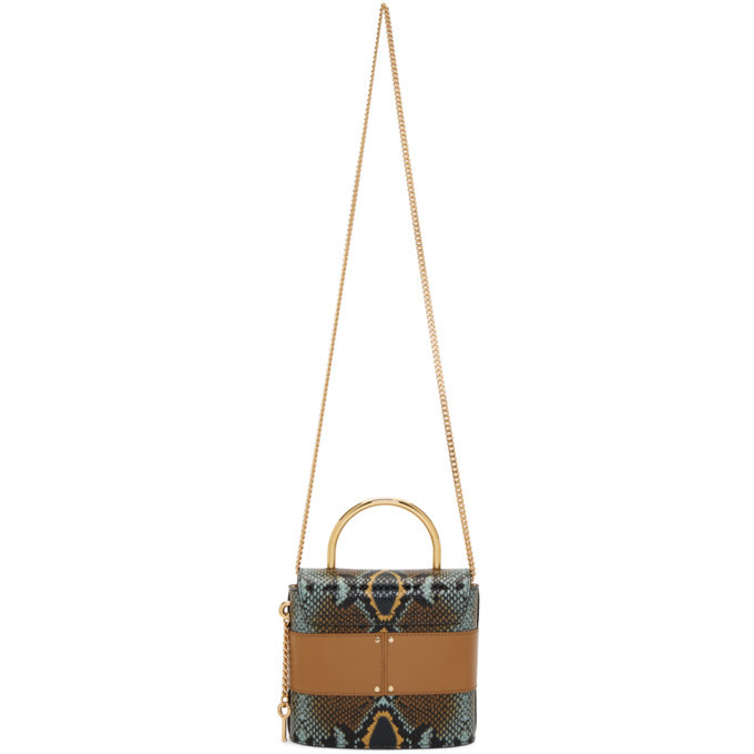 Chloe Blue Python Small Aby Lock Chain Bag Chloe