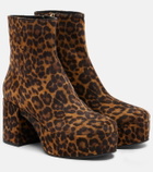 Gianvito Rossi Sally leopard-print suede ankle boots