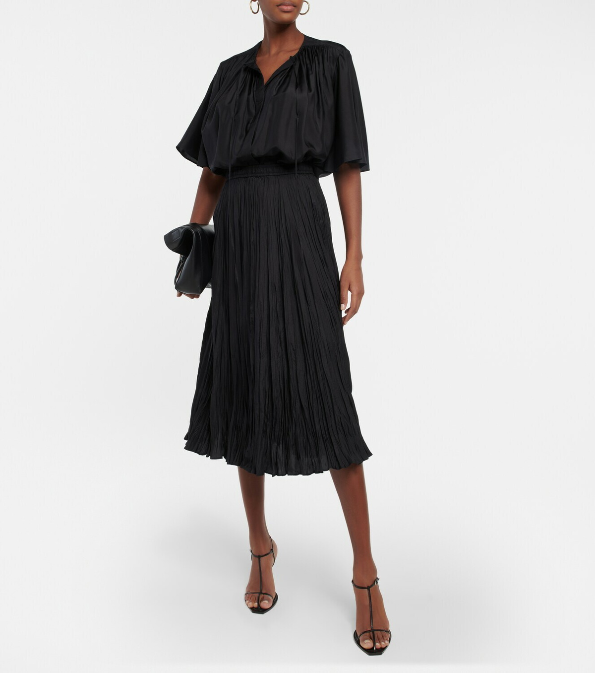 Joseph - Sully crinkled silk midi skirt