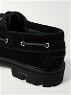 VINNY's - Aztec Suede Boat Shoes - Black