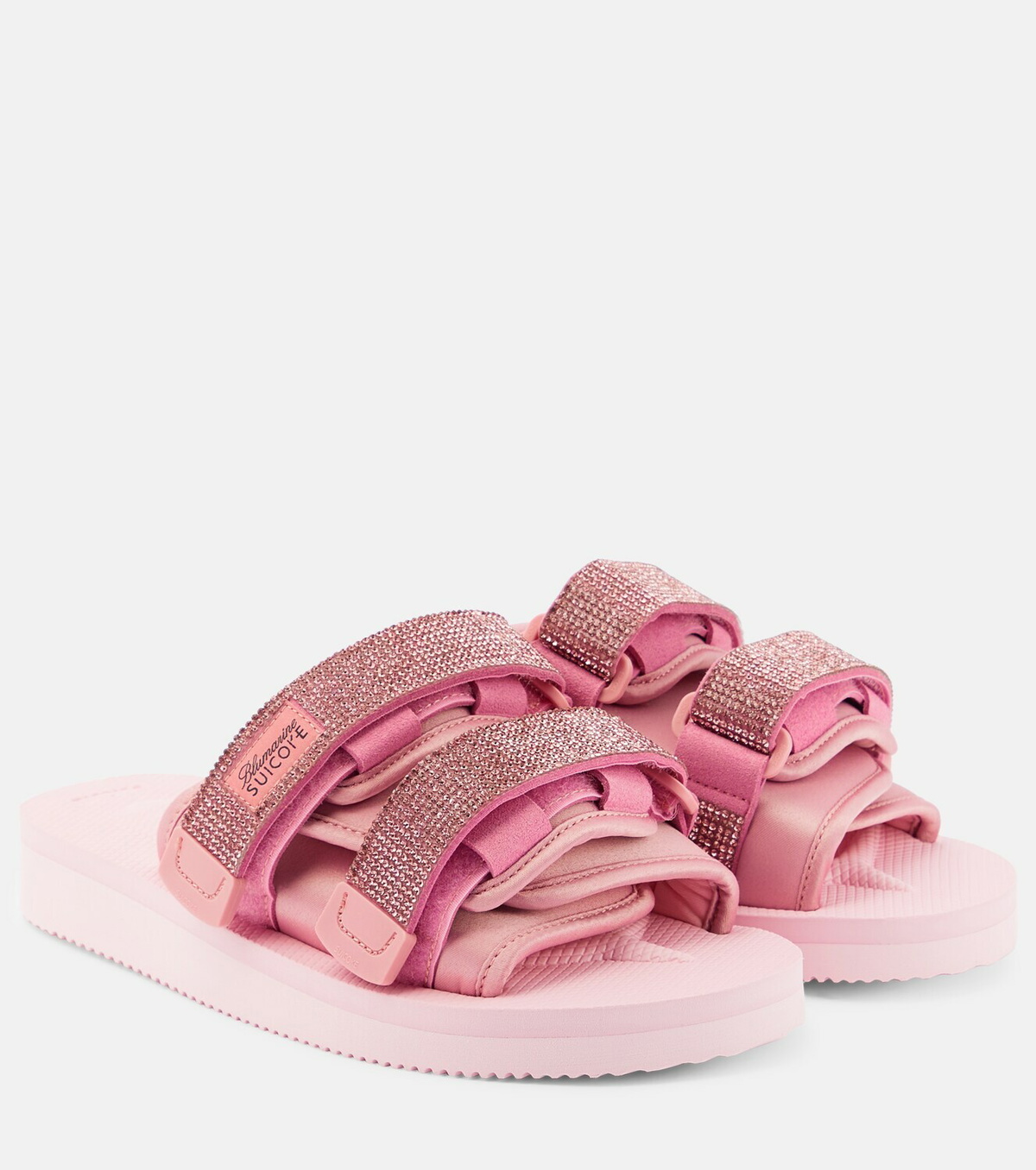 Blumarine X Suicoke Moto embellished slides