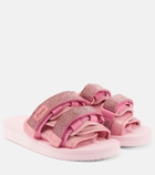 Blumarine X Suicoke Moto embellished slides