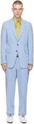 Dries Van Noten Blue Two-Button Suit
