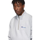 Champion Reverse Weave Grey Small Script Half-Zip Sweatshirt