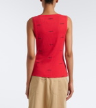Loewe Logo ribbed-knit cotton-blend tank top
