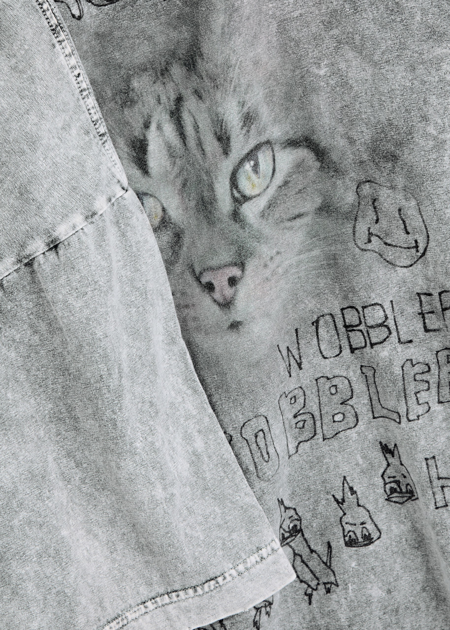 本当に信頼出来る店 Printed Cat yasuhiro mihara Maison Distressed T-shirt Cotton トップス