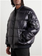 Moncler Genius - Roc Nation by Jay-Z Cassiopeia Reversible Logo-Embossed Leather and Quilted Shell Down Bomber Jacket - Black