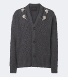 Simone Rocha Cable-knit embellished virgin wool cardigan