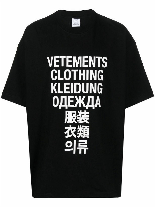 Photo: VETEMENTS - Translation Print Cotton T-shirt
