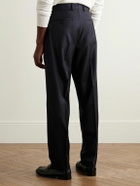 Caruso - Slim-Fit Pleated Wool Trousers - Blue