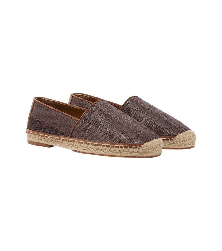 Photo: Brunello Cucinelli Leather-trimmed espadrilles