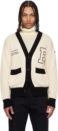 Moncler Genius Moncler x FRGMT Hiroshi Fujiwara Off-White Embroidered Cotton Cardigan