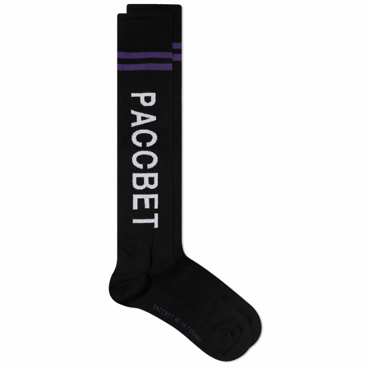Photo: PACCBET Men's Side Logo Socks in Black