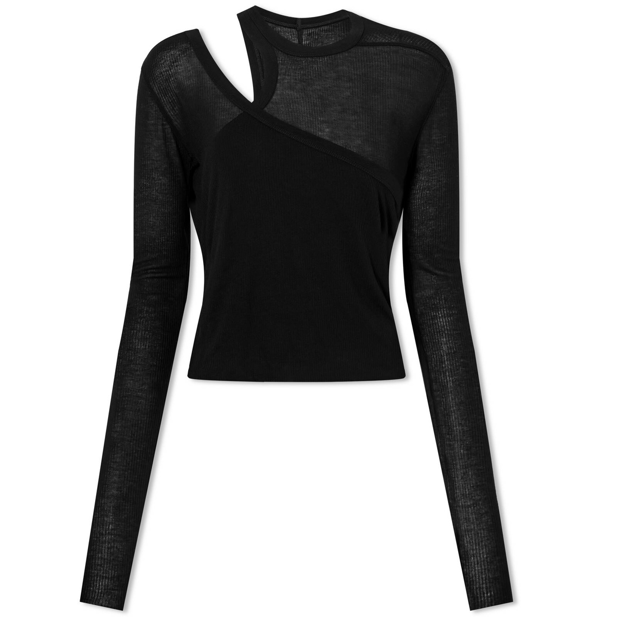 Rick Owens One Sleeve Sequin Top in Blue Acid