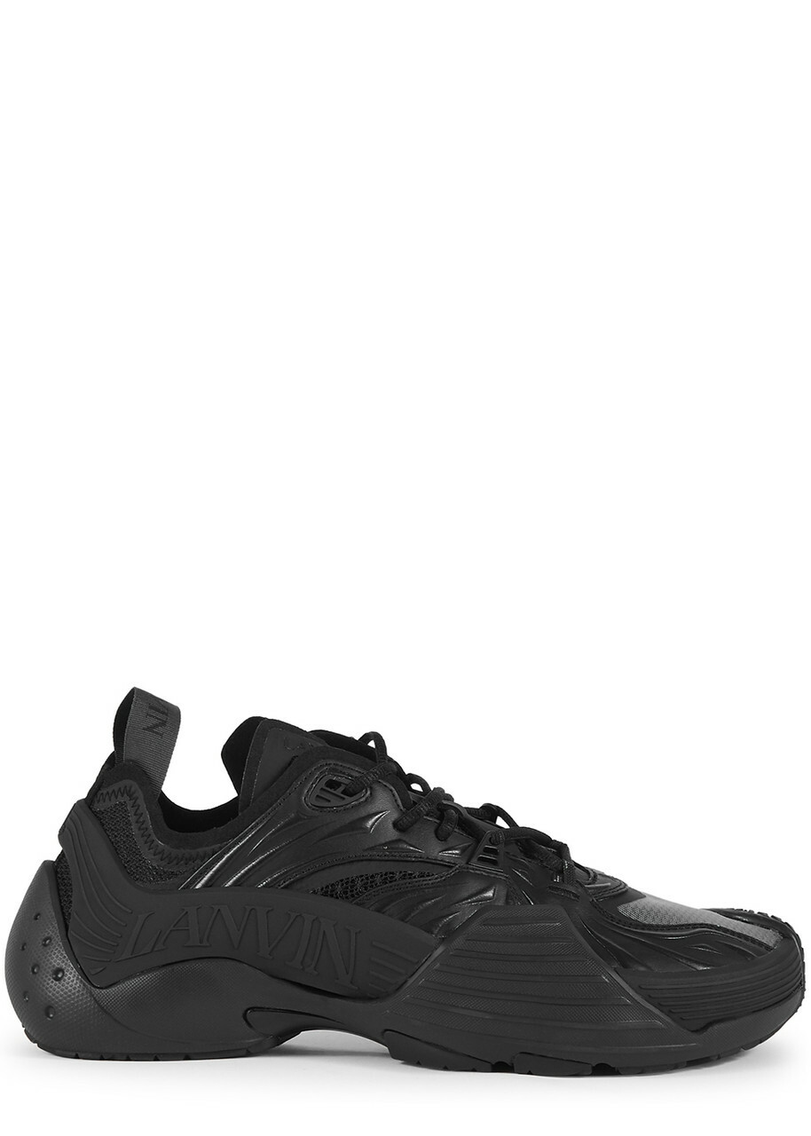 Lanvin Flash X Panelled Sneakers Black 9, Lanvin Trainers, Faux Leather