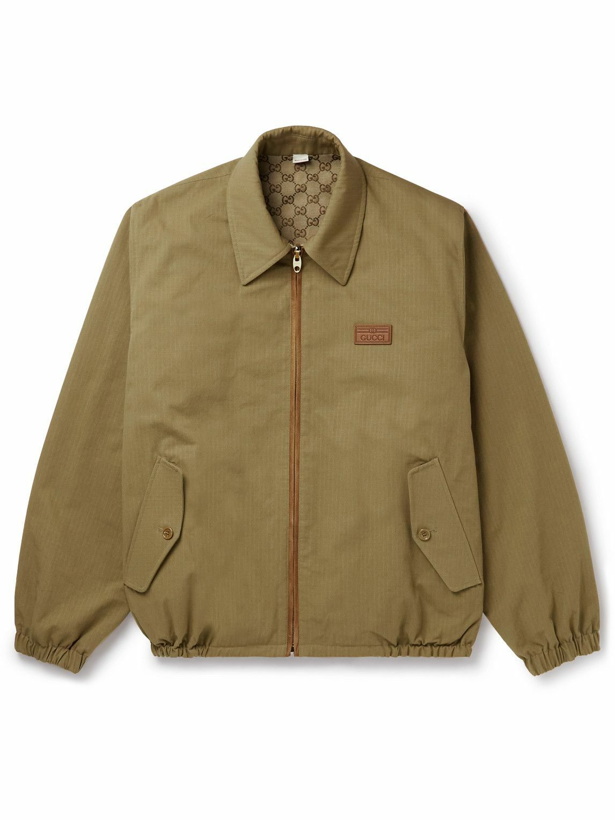 Photo: GUCCI - Reversible Suede-Trimmed Ripstop and Cotton-Blend Blouson Jacket - Brown
