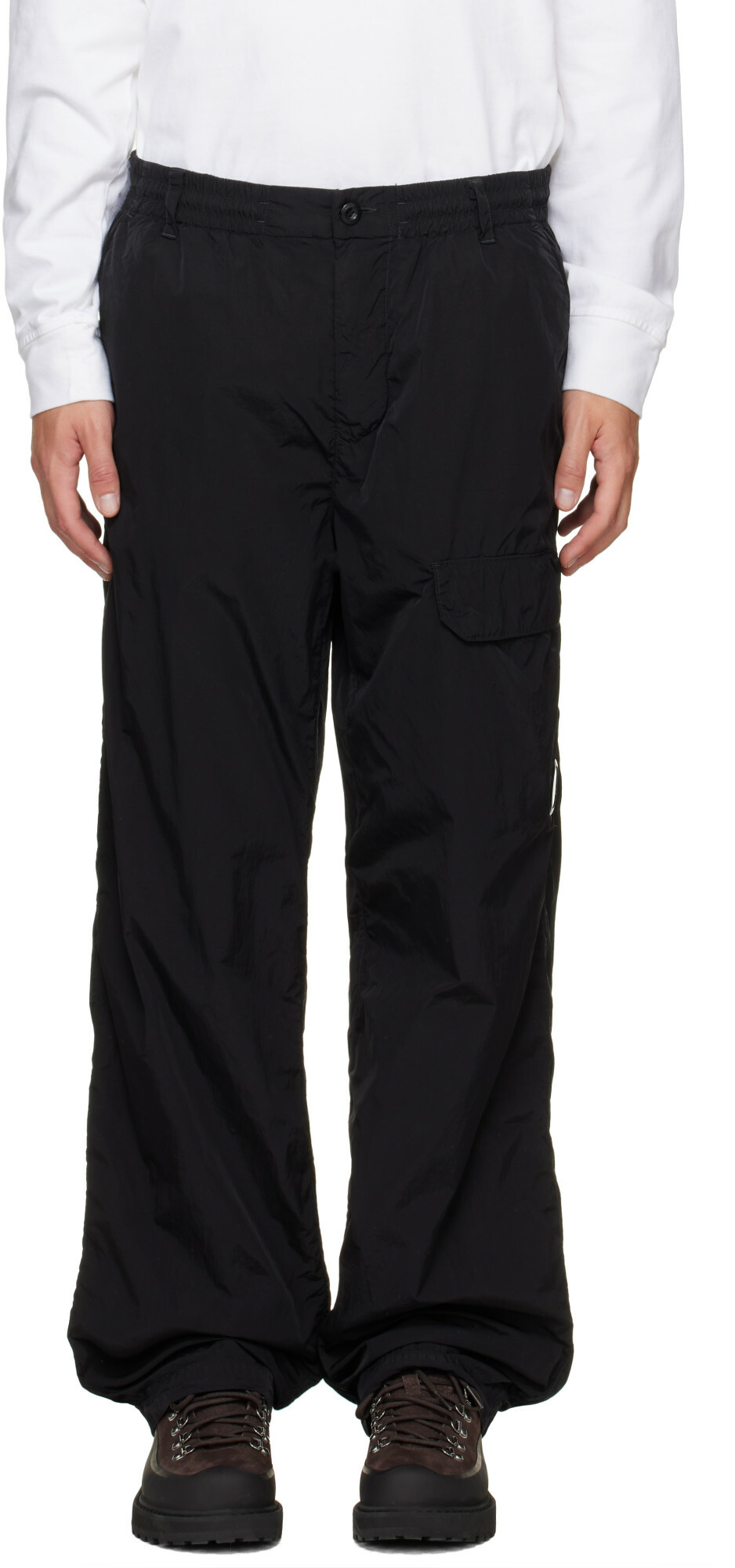 C.P. Company Black Chrome-R Regular Lens Cargo Pants