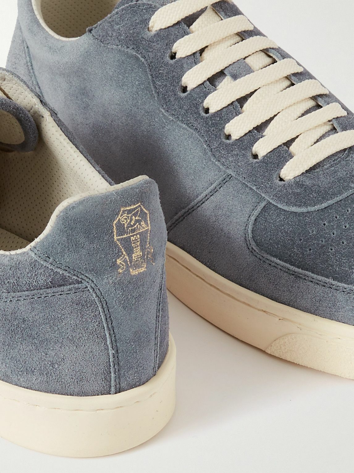 スニーカー BRUNELLO CUCINELLI SUEDE SNEAKERS WITH SHINY DETAILS Sneakers with monili for Woman in White | Brunello Cucinelli