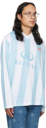 Martine Rose Blue & White Twist Football T-Shirt