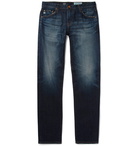 AG Jeans - Tellis Slim-Fit Distressed Stretch-Denim Jeans - Dark denim