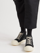 Rick Owens - Scarpe Rubber-Trimmed Canvas Sneakers - Black