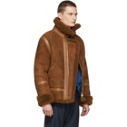 Acne Studios Brown Shearling Ian Aviator Jacket