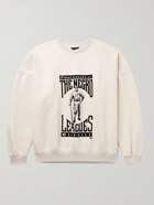 FEAR OF GOD - Flocked Mélange Fleece-Back Cotton-Jersey Sweatshirt - Neutrals