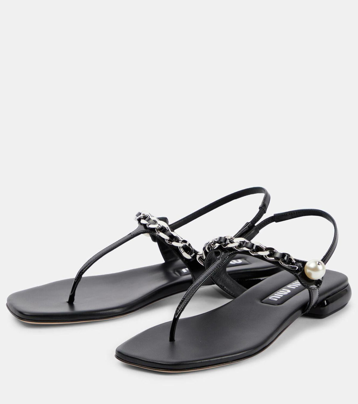 Miu Miu Patent leather thong sandals Miu Miu