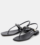 Miu Miu Patent leather thong sandals