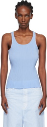 ISSEY MIYAKE Blue Hatching Bottoms Tank Top