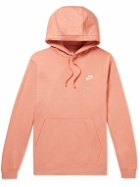 Nike - Sportswear Club Logo-Embroidered Cotton-Blend Jersey Hoodie - Orange