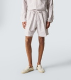Umit Benan Julian striped cotton and silk shorts